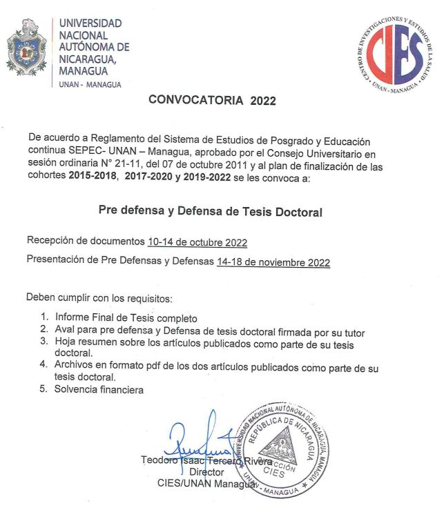 Pre defensa y defensa de tesis doctoral